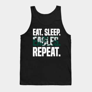 Eat Sleep Eagles Repeat Distressed Football Sport Tank Top